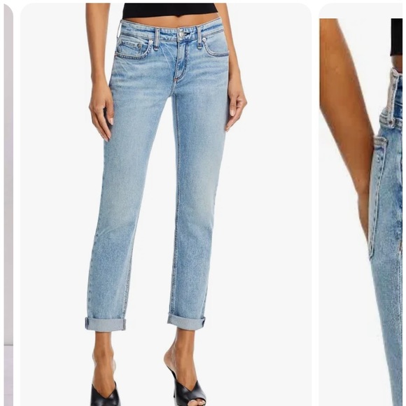 Rag & Bone Dre Low Rise Boyfriend Jeans Size 25 Light Blue - Picture 1 of 6